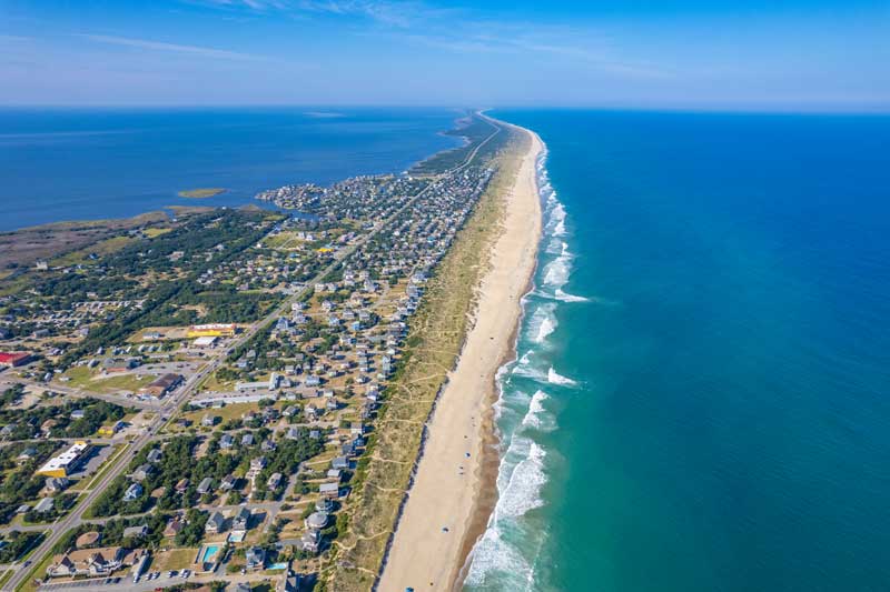 Aerial view of Hatteras Island, Outer Banks, North Carolina