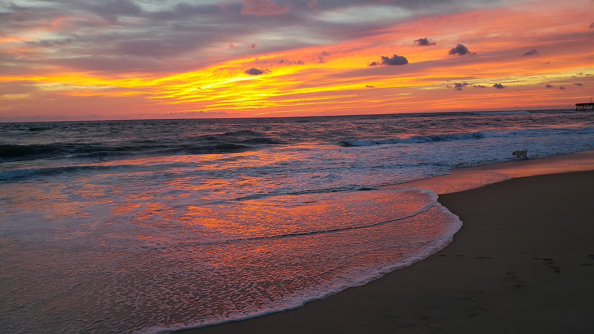 Sunrise over an Outer Banks beach during the summer rental season