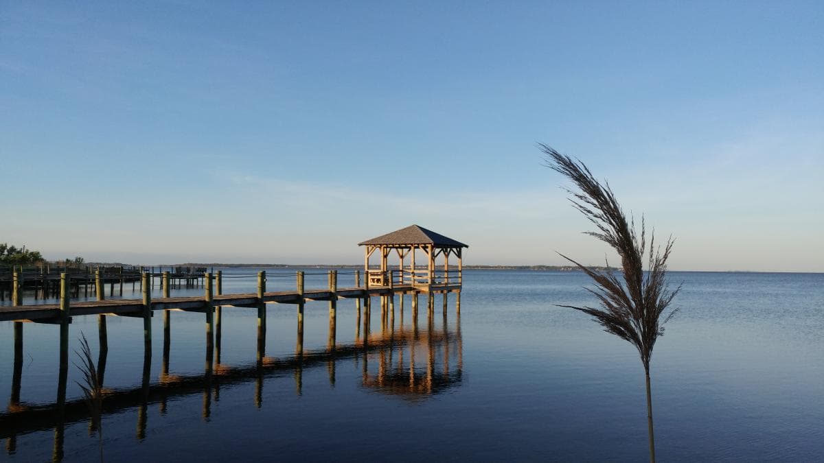 Soundside dock in Kill Devil Hills, Outer Banks, North Carolina